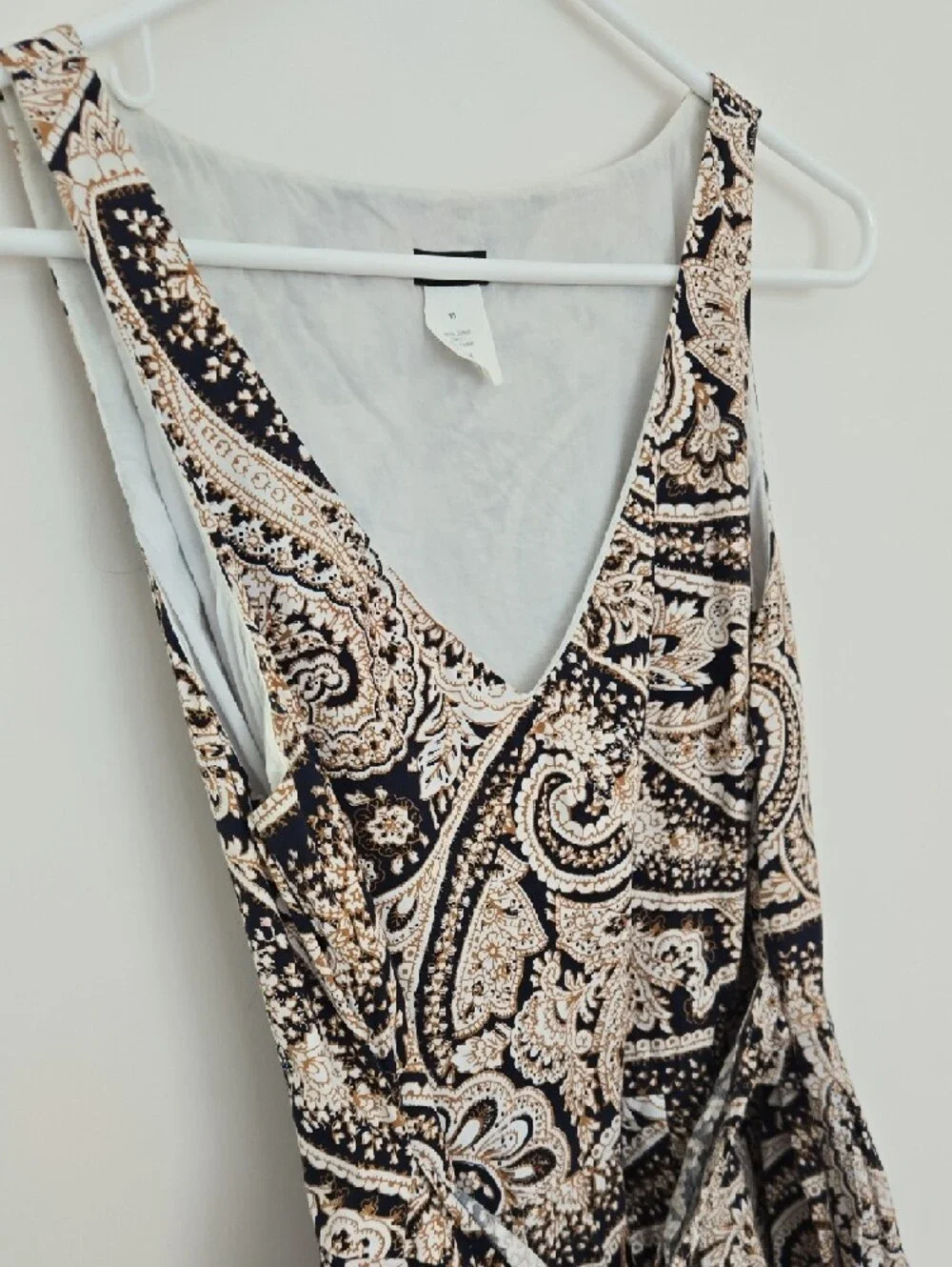 J. Crew Sleeveless Paisley 100% Cotton dress with tie detail classic size 10 - Picture 4 of 7